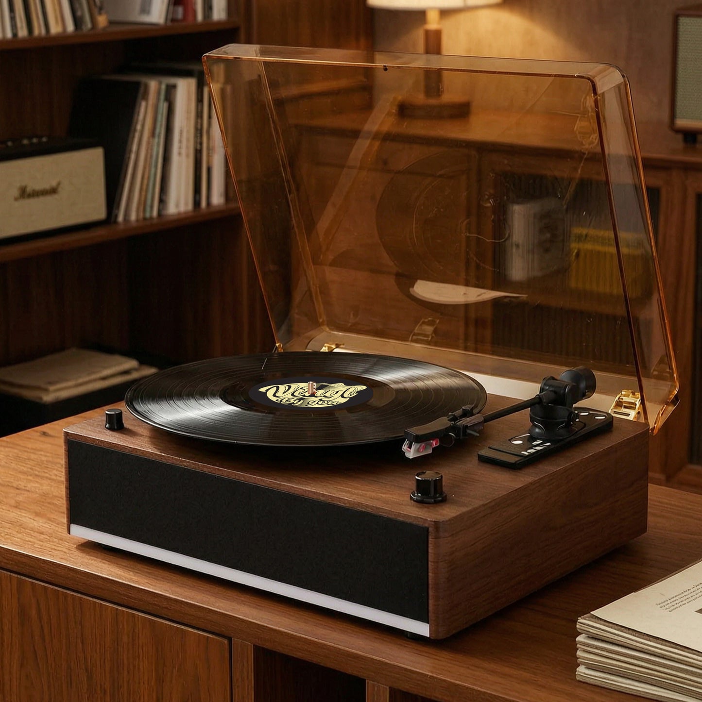 Vinyl Record Player Built-in Speakers Bluetooth Turntable with Light