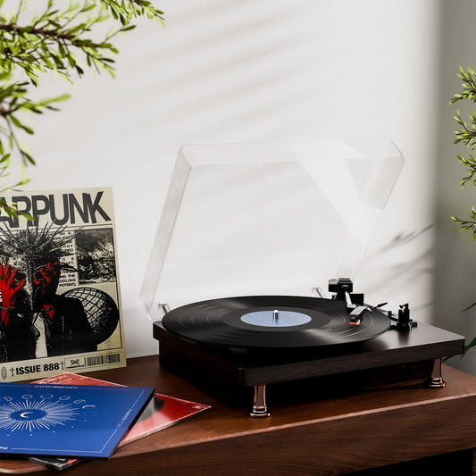 Vinyl Turntable with Built-in Speakers and Bluetooth Gift for Music Lover